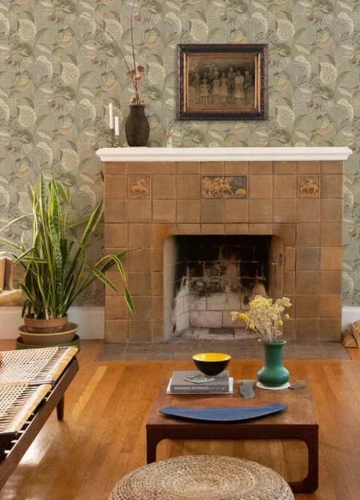 Chesapeake Kinfolk Bohemian Jacobean Wallpaper - Taupe