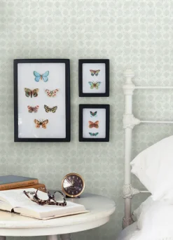 Chesapeake Kinfolk Button Block Geometric Wallpaper - Aqua