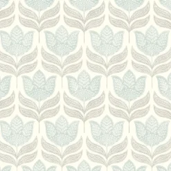 Chesapeake Kinfolk Cathal Tulip Block Print Wallpaper - Aqua