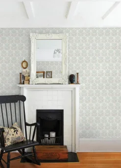 Chesapeake Kinfolk Cathal Tulip Block Print Wallpaper - Aqua