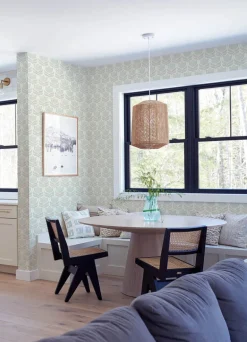 Chesapeake Kinfolk Cathal Tulip Block Print Wallpaper - Aqua
