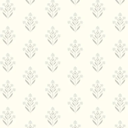 Chesapeake Kinfolk Kova Floral Crest Wallpaper - Light Blue