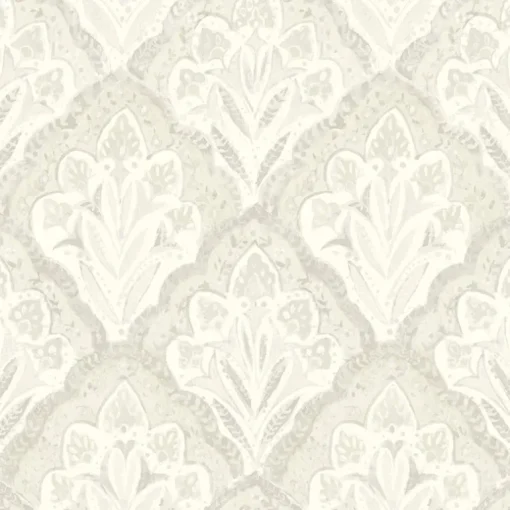 Chesapeake Kinfolk Mimir Quilted Damask Wallpaper - Dove