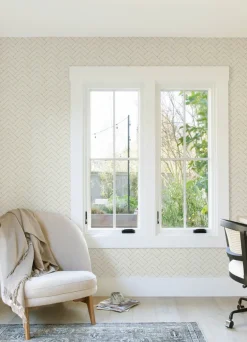 Chesapeake Kinfolk Oswin Herringbone Wallpaper - Light Yellow