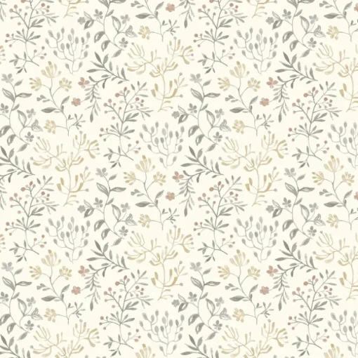 Chesapeake Kinfolk Tarragon Dainty Meadow Wallpaper - Grey