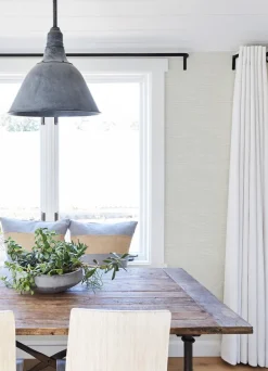 Chesapeake Thoreau Agave Faux Grasscloth Wallpaper - Light Grey