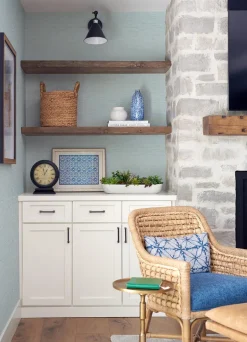 Chesapeake Thoreau Agave Faux Grasscloth Wallpaper - Blue