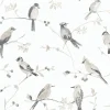 Chesapeake Thoreau Birdsong Wallpaper - Grey