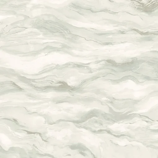 Chesapeake Thoreau Cirrus Wave Wallpaper - Light Blue