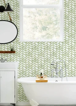 Chesapeake Thoreau Fletching Wallpaper - Green