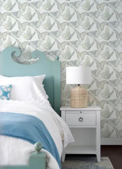 Chesapeake Thoreau Janetta Butterfly Wallpaper - Mint