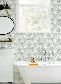 Chesapeake Thoreau Janetta Butterfly Wallpaper - Mint