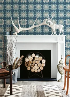 Chesapeake Thoreau Maud Crochet Wallpaper - Blue