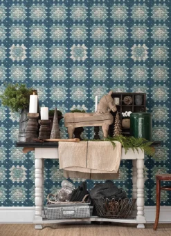 Chesapeake Thoreau Maud Crochet Wallpaper - Blue