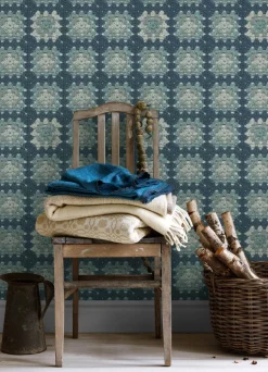 Chesapeake Thoreau Maud Crochet Wallpaper - Blue