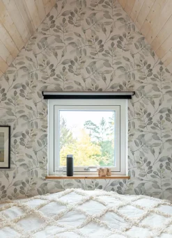 Chesapeake Thoreau Pinnate Leaves Wallpaper - Grey