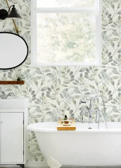 Chesapeake Thoreau Pinnate Leaves Wallpaper - Grey