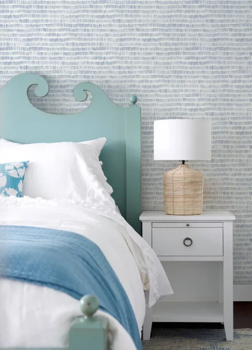 Chesapeake Thoreau Pips Watercolor Brushstrokes Wallpaper - Navy