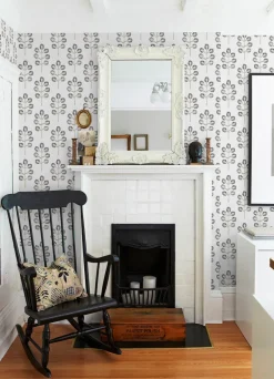 Chesapeake Thoreau Plum Tree Wallpaper - Black