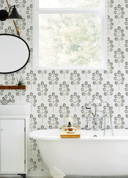 Chesapeake Thoreau Plum Tree Wallpaper - Black