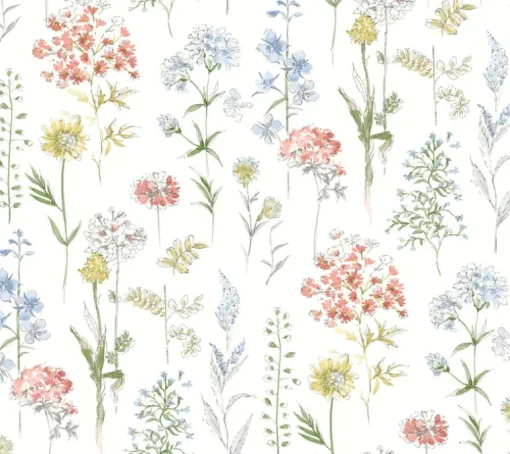 Chesapeake Wildflower Bergamot Wallpaper - Multicolor