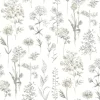 Chesapeake Wildflower Bergamot Wallpaper - Light Grey