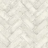 Chesapeake Wildflower Cannelle Brick Wallpaper - White