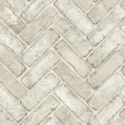 Chesapeake Wildflower Cannelle Brick Wallpaper - Taupe