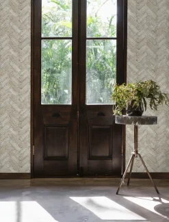 Chesapeake Wildflower Cannelle Brick Wallpaper - Taupe