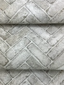 Chesapeake Wildflower Cannelle Brick Wallpaper - Taupe