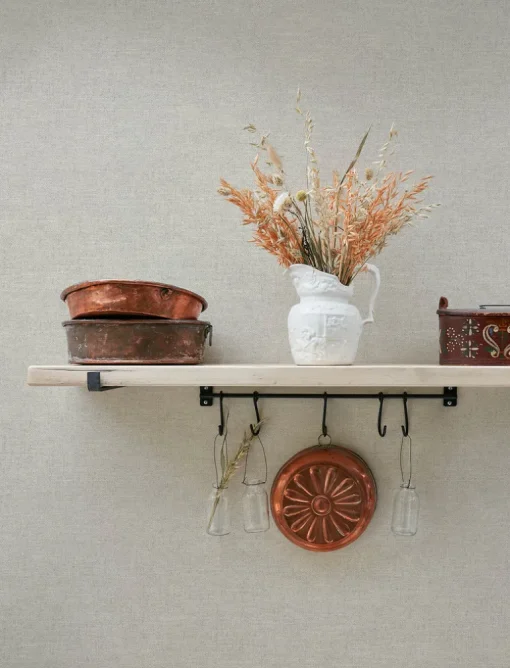 Chesapeake Wildflower Chambray Wallpaper - Light Grey