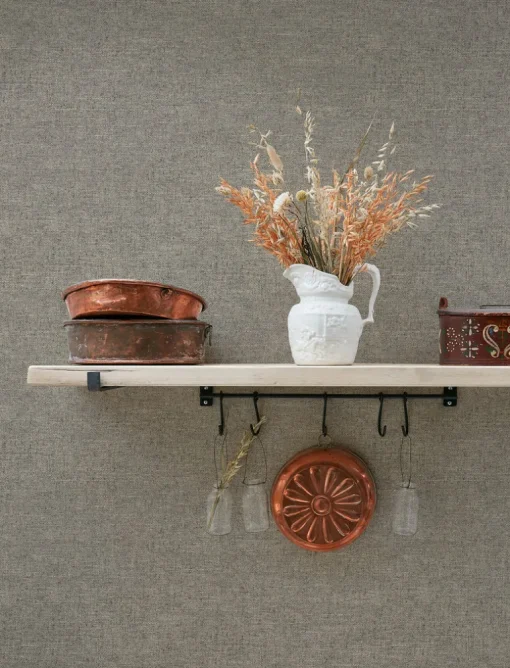 Chesapeake Wildflower Chambray Wallpaper - Grey