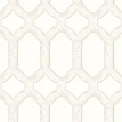 Chesapeake Wildflower Chervil Trellis Wallpaper - White