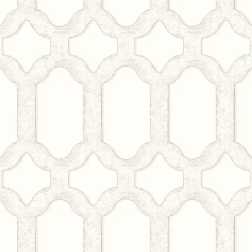 Chesapeake Wildflower Chervil Trellis Wallpaper - White