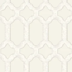 Chesapeake Wildflower Chervil Trellis Wallpaper - Cream