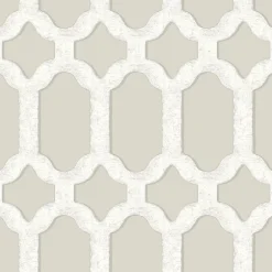 Chesapeake Wildflower Chervil Trellis Wallpaper - Light Grey
