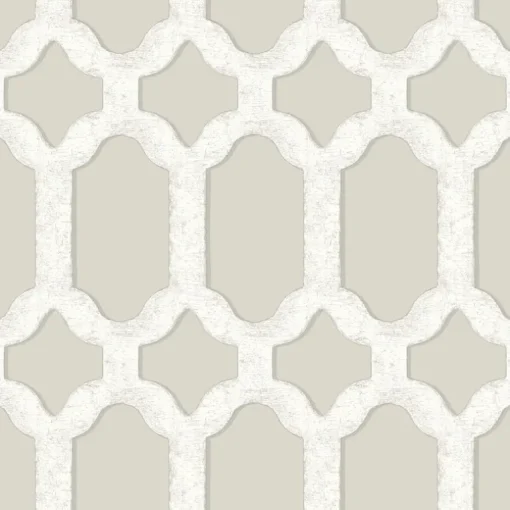 Chesapeake Wildflower Chervil Trellis Wallpaper - Light Grey