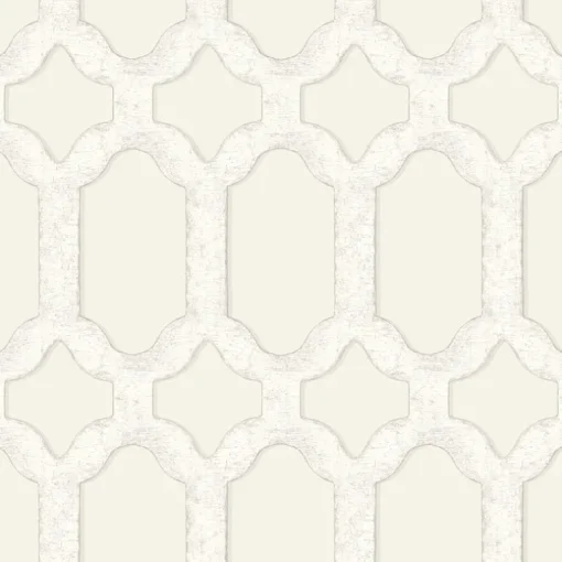 Chesapeake Wildflower Chervil Trellis Wallpaper - Cream