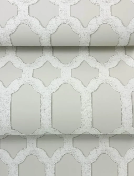 Chesapeake Wildflower Chervil Trellis Wallpaper - Cream