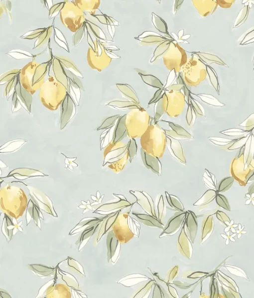 Chesapeake Wildflower Lemonade Wallpaper - Aqua