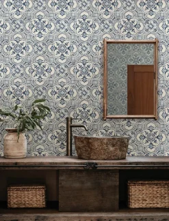 Chesapeake Wildflower Marjoram Wallpaper - Blue