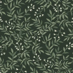 Chesapeake Wildflower Senna Vines Wallpaper - Evergreen