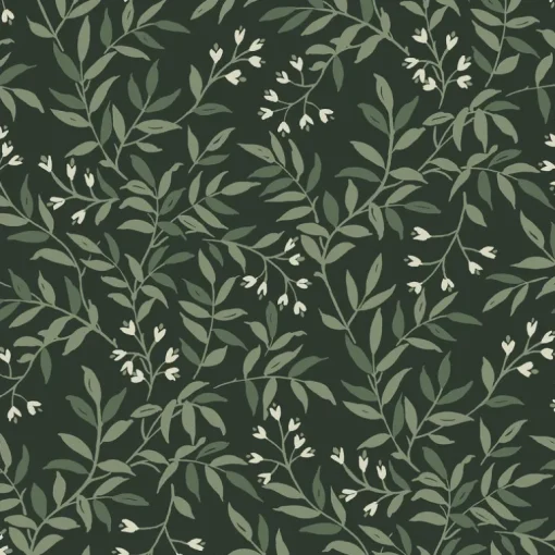 Chesapeake Wildflower Senna Vines Wallpaper - Evergreen