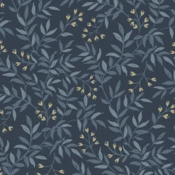 Chesapeake Wildflower Senna Vines Wallpaper - Navy
