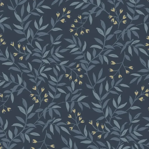 Chesapeake Wildflower Senna Vines Wallpaper - Navy