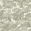 Chesapeake Wildflower Spinney Toile Wallpaper - Green