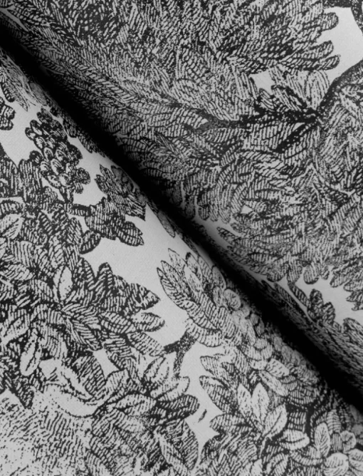 Chesapeake Wildflower Spinney Toile Wallpaper - Black