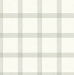 Chesapeake Wildflower Twain Plaid Wallpaper - Green