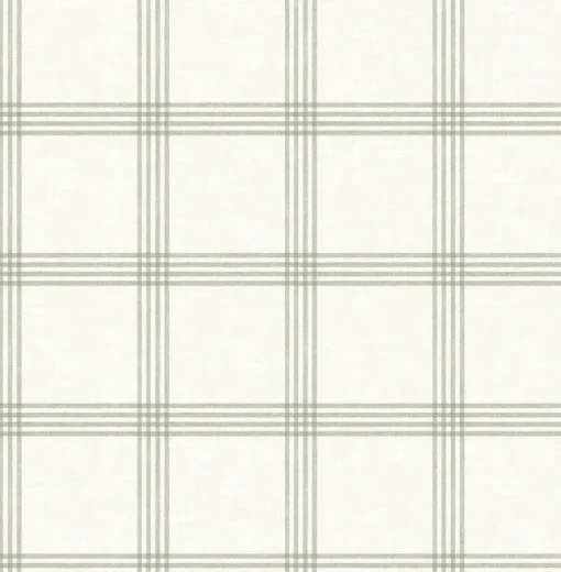 Chesapeake Wildflower Twain Plaid Wallpaper - Green