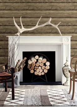 Chesapeake Yellowstone Bunkhouse Wallpaper - Chestnut